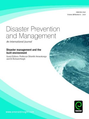 cover image of Disaster Prevention and Management: An International Journal, Volume 18, Issue 1
